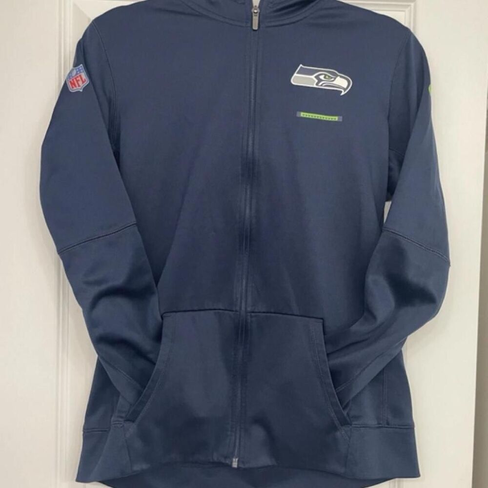 NFL Nike Seattle Seahawks Dri-FIT Full Zip Hooded Kids XL Blue